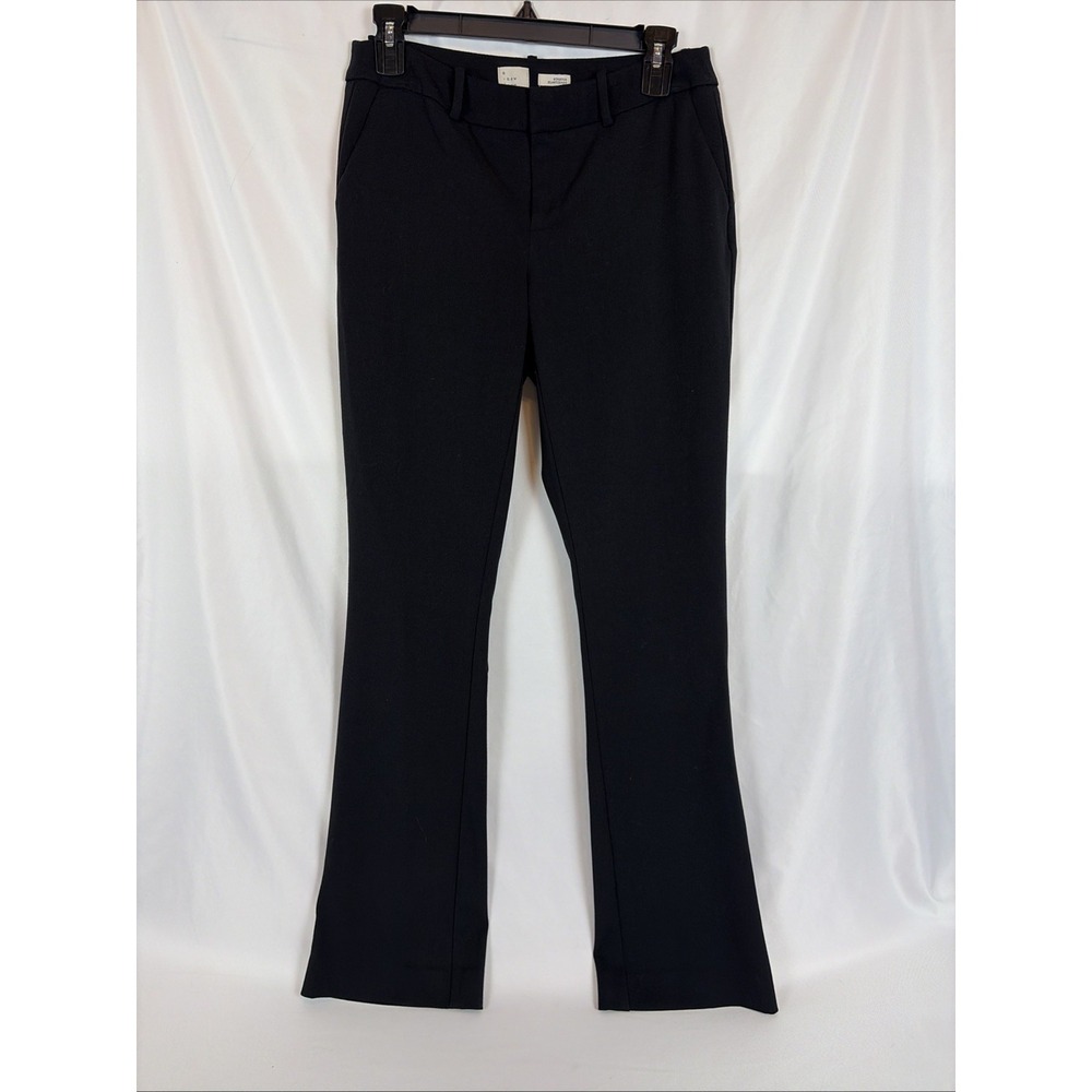 A New Day Pants Womens 2R Black Wide Leg Mid Rise Dress Career Stretch